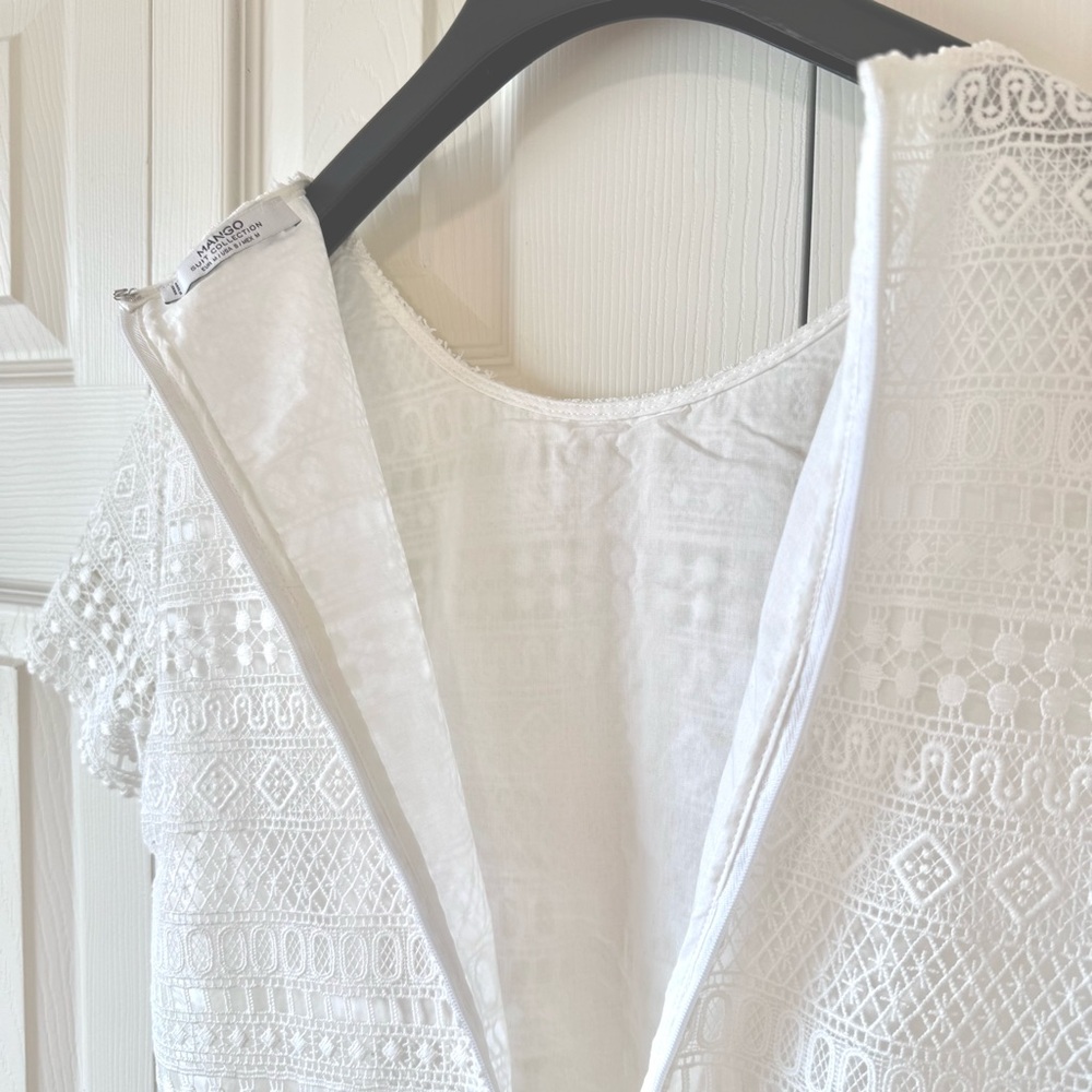 MANGO Elegant White Lace Dress - Picture 13 of 15